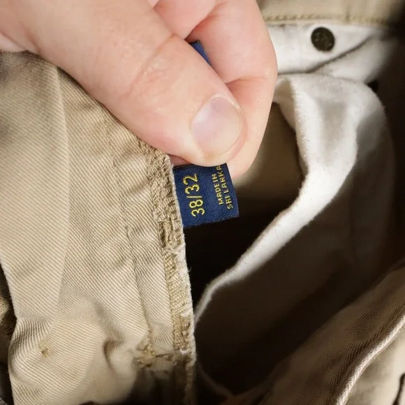 Polo‎ Ralph Lauren Classic Fit Chino Pants Khaki Tan Mens Size 38 32 - Picture 5 of 9